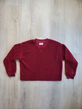 American Eagle Outfitters Rich Red Sherpa Pullover